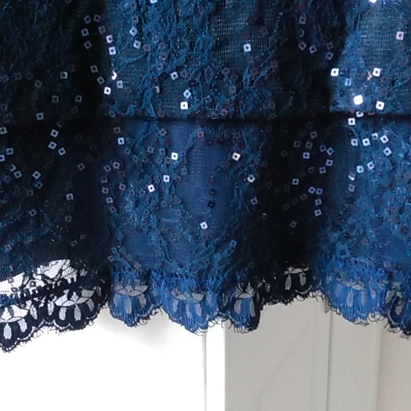 New Navy Blue Sequined Top - Picture 3 of 3